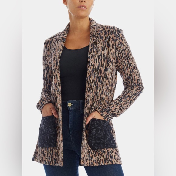 Nic+Zoe Bark Mix Blazer Open Cardigan Sweater Sz M NWT MSRP $178 - Picture 1 of 7